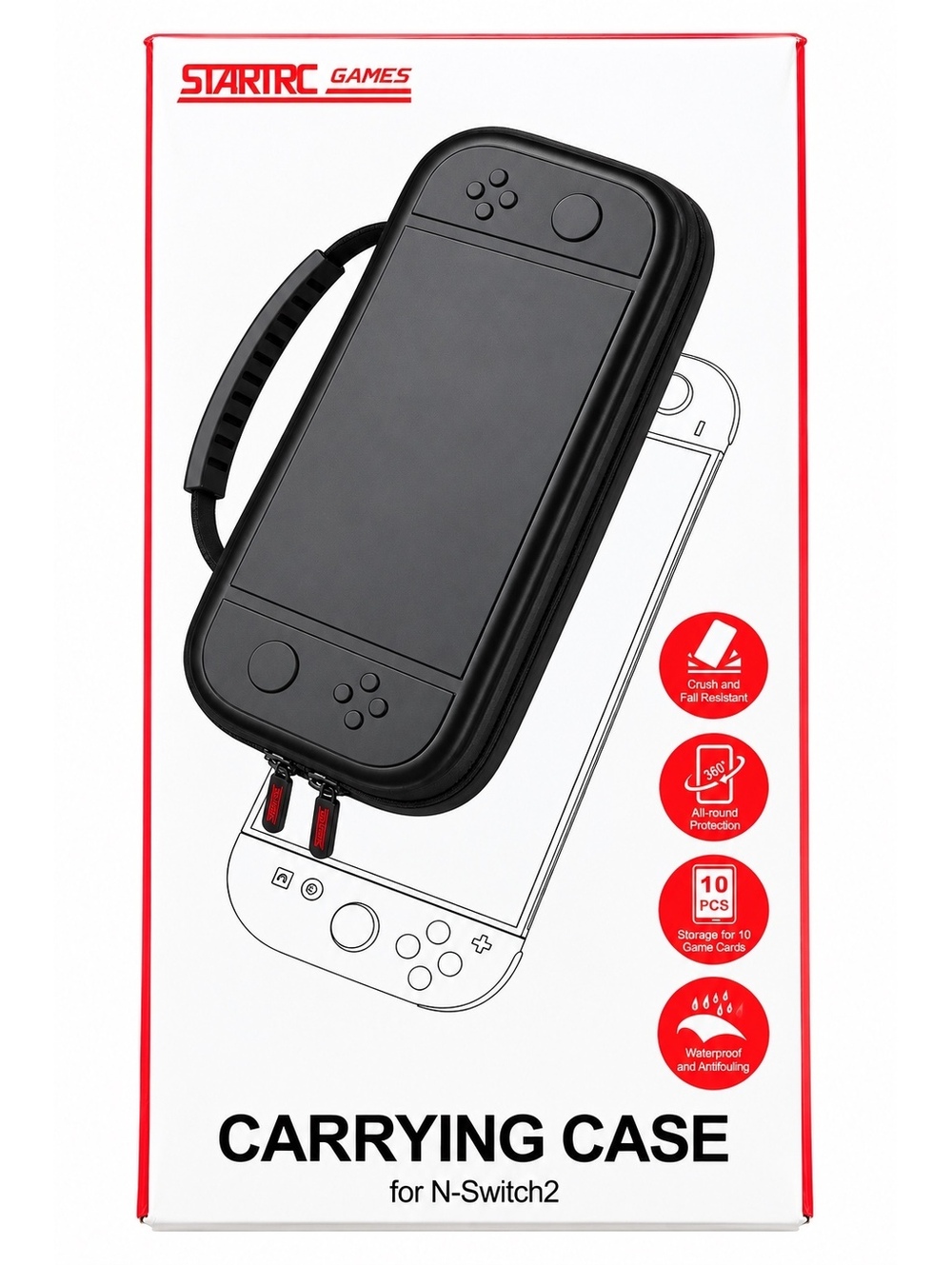 STARTRC Games Carrying Case for Nintendo Switch 2 Black Hard Shell Open Box